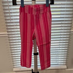 Striped Pink Cropped Women's Capri Pants